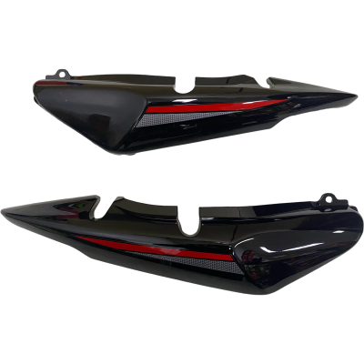 TAPAS LATERALES TRASERAS CG 150 NEGRO / ROJO MOTORRAD