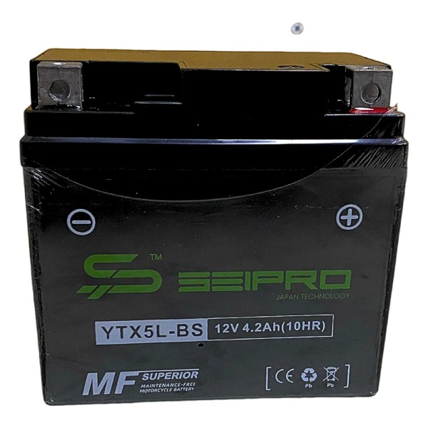 BATERIA YTX5L / BTX5L / HTX5L ACTIVADA SEIPRO BATTERY