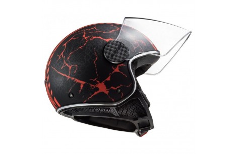 CASCO OF558 LS2 SPHERE LUX SNAKE NEGRO ROJO